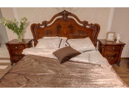 Кровать двуспальная Илона орех караваджо