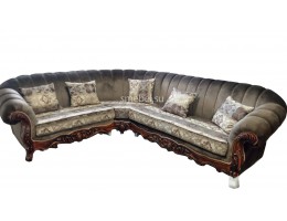 Угловой диван Лорена орех матовый БП (ткань: Турин)