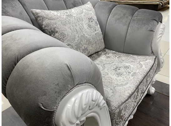 Кресло Лорена белый матовый БП (ткань: благородный серый)