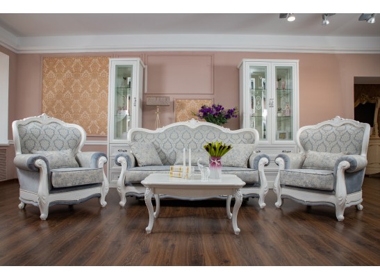 Диван Мишель трехместный, белый матовый