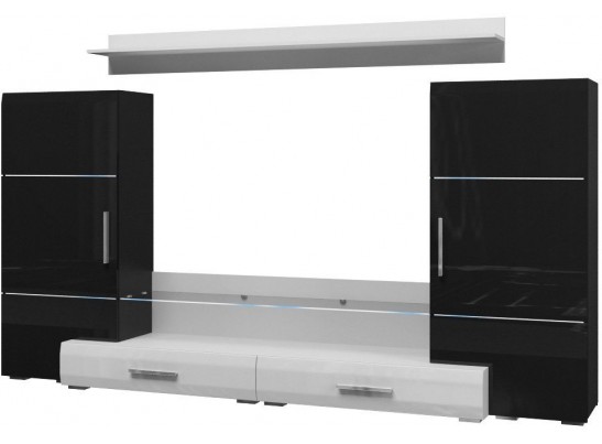 Гостиная Домино Белый/Белый глянец