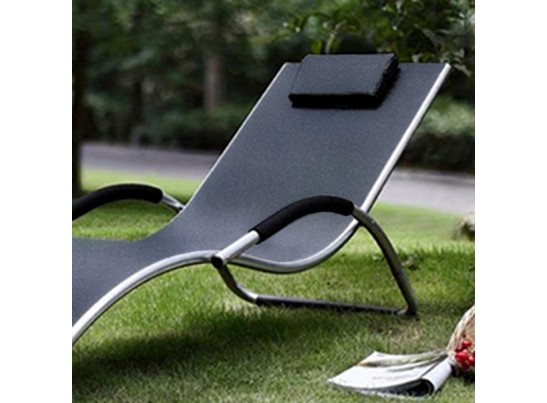 Шезлонг-лежак ГРАЦИЯ MC-3039GA Silver-Black в Каменске-Уральском