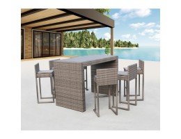 Барный комплект плетеной мебели T390GD/Y390G-W78_6Pcs Grey