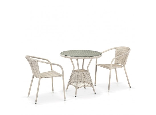 Комплект плетеной мебели из искусственного ротанга T705ANT/Y137C-W85 2Pcs Latte в Каменске-Уральском