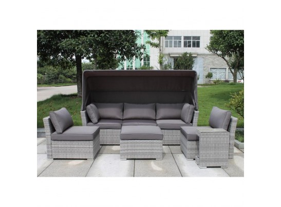 Диван-трансформер из искусственного ротанга AFM-320G Grey