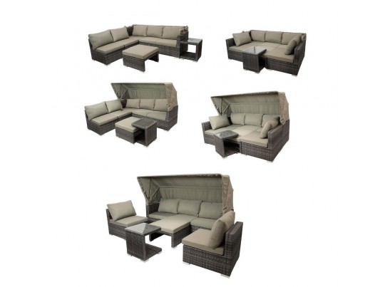 Диван-трансформер из искусственного ротанга AFM-320G Grey