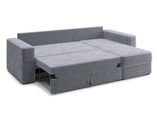 Угловой диван-кровать Астон, Светло-серый