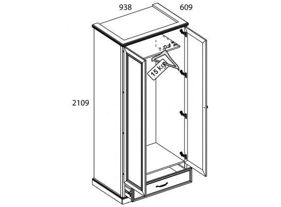 Шкаф 2DG1S TOSCANA NEW в Каменске-Уральском