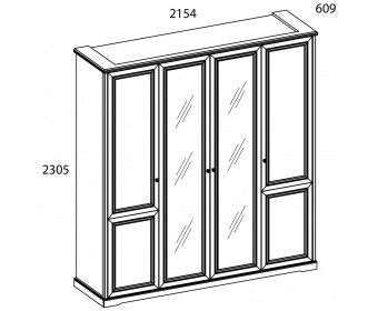 Шкаф 4DG Z TOSCANA NEW