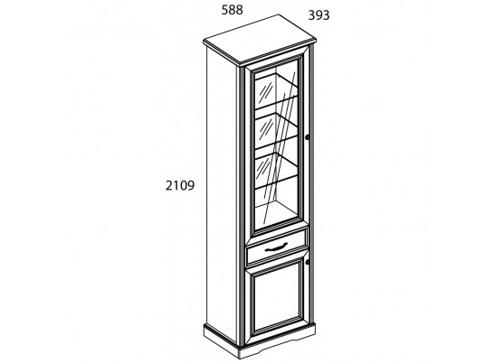 Шкаф с витриной 1V1D1S TOSCANA в Каменске-Уральском
