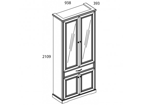 Шкаф с витриной 2V2D1S TOSCANA в Каменске-Уральском
