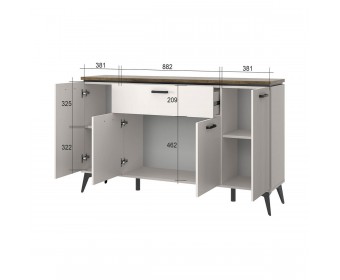 VINATI, Тумба 4D1S. Цвет ПЕРСИДСКИЙ ЖЕМЧУГ/ АМАРОК