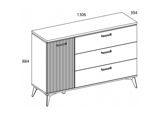 VINATI, Тумба 1D3S. Цвет ПЕРСИДСКИЙ ЖЕМЧУГ/ АМАРОК