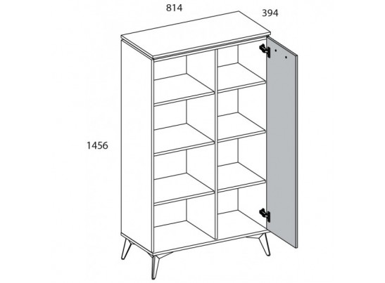 VINATI, Шкаф открытый 1D P. Цвет ПЕРСИДСКИЙ ЖЕМЧУГ/ АМАРОК