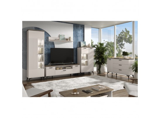 VINATI, Тумба RTV 2D1SN. Цвет ПЕРСИДСКИЙ ЖЕМЧУГ/ АМАРОК