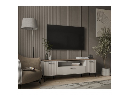 VINATI, Тумба RTV 2D1SN. Цвет ПЕРСИДСКИЙ ЖЕМЧУГ/ АМАРОК