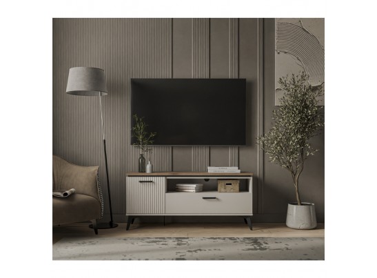 VINATI, Тумба RTV 1D1SN. Цвет ПЕРСИДСКИЙ ЖЕМЧУГ/ АМАРОК