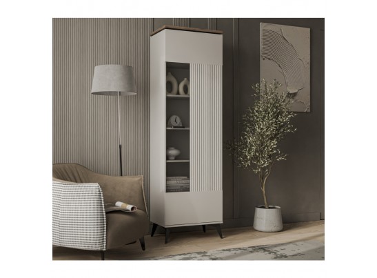 VINATI, Шкаф с витриной 1V. Цвет ПЕРСИДСКИЙ ЖЕМЧУГ/ АМАРОК