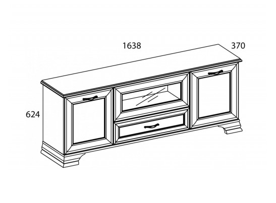 Тумба RTV 1V2D1S, Тиффани, цвет вудлайн кремовый