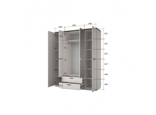 VINATI, Шкаф 4DG2S Z. Цвет ПЕРСИДСКИЙ ЖЕМЧУГ/ АМАРОК