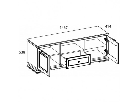 SEVILLA, Тумба RTV 2D1SN. Цвет БЕЛЫЙ