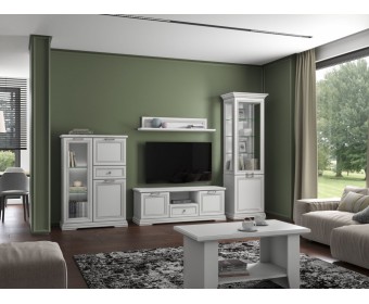 SEVILLA, Шкаф с витриной 1V1D. Цвет БЕЛЫЙ