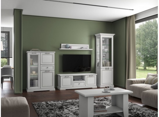 SEVILLA, Шкаф с витриной 1V1D. Цвет БЕЛЫЙ