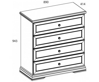 SEVILLA, Комод 4S. Цвет БЕЛЫЙ