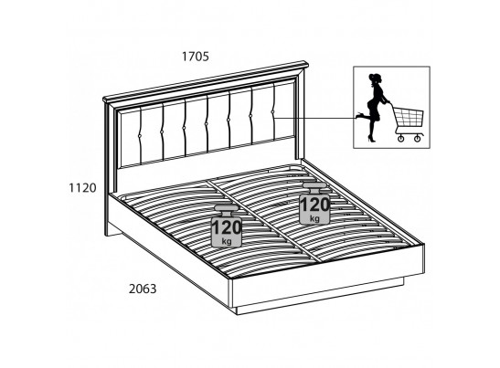 SEVILLA, Кровать 160 с подъемником. Цвет БЕЛЫЙ