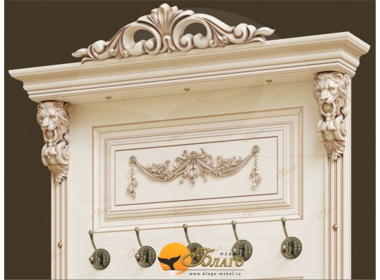 Прихожая Б11.2-6 (Декор "Овал") Карамель/патина золото/белый в Каменске-Уральском