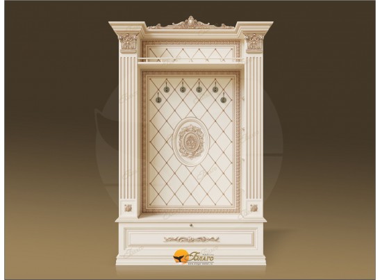 Прихожая Б11.4-11 с капителями (фасад МДФ) Карамель/патина золото в Каменске-Уральском