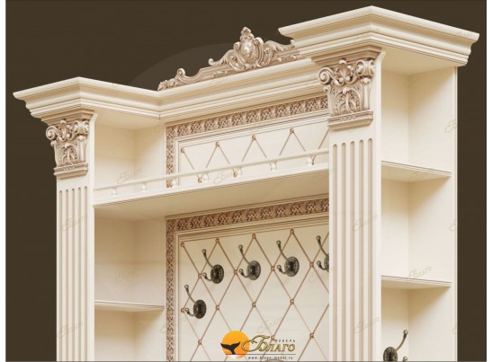 Прихожая Б11.4-11 с капителями (фасад МДФ) Карамель/патина золото в Каменске-Уральском