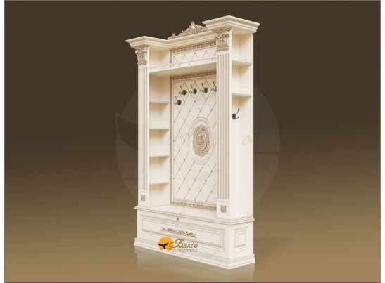 Прихожая Б11.4-11 с капителями (фасад МДФ) Карамель/патина золото в Каменске-Уральском