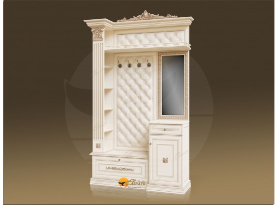 Прихожая Б11.4-14 (каретная стяжка) Карамель/патина золото/бежевый в Каменске-Уральском