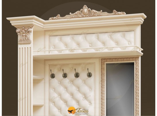 Прихожая Б11.4-14 (каретная стяжка) Карамель/патина золото/бежевый в Каменске-Уральском