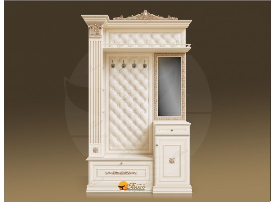 Прихожая Б11.4-14 (каретная стяжка) Карамель/патина золото/бежевый в Каменске-Уральском