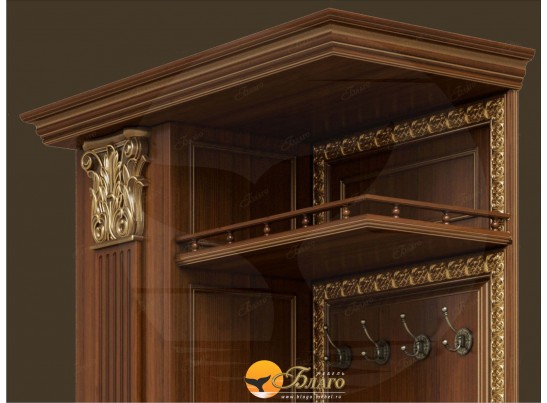 Прихожая Б11.5-2 (декор "ЦД-24) Орех/патина золото в Каменске-Уральском