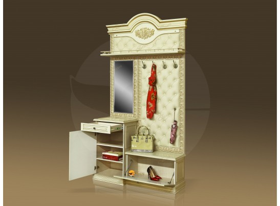 Прихожая Б11.5-4 (каретная стяжка) Карамель/патина золото/бежевый в Каменске-Уральском