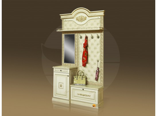 Прихожая Б11.5-4 (каретная стяжка) Карамель/патина золото/бежевый в Каменске-Уральском