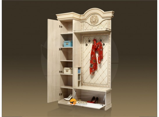 Прихожая Б11.5-5 (декор ЛЕВ) Карамель/патина золото в Каменске-Уральском