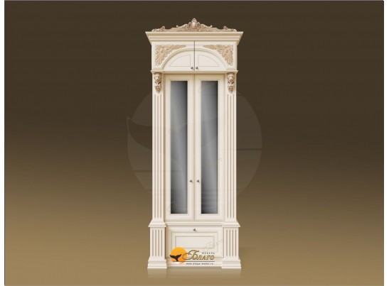 Шкаф с двумя узкими створками Б11.8-2 Карамель/патина золото в Каменске-Уральском