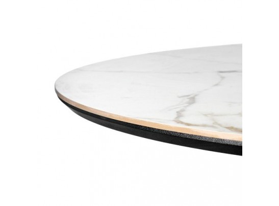 Стол Aura D110, керамогранит Ravena Natural (матовый), черный