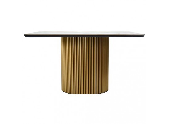 Стол Festa 140x85x77см, керамогранит Calacatte gold (глянец), золото