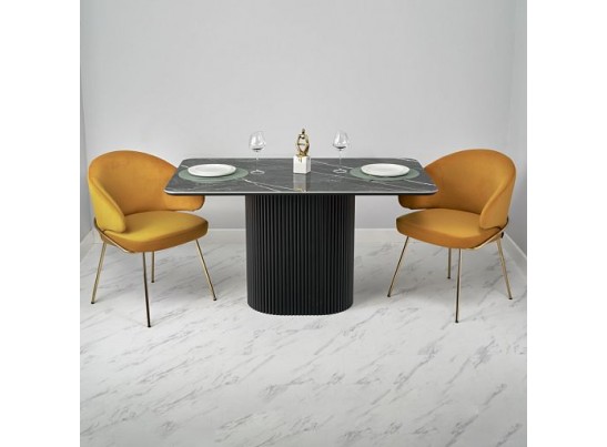 Стол Festa 140x85x77см, керамогранит Wacom (глянец), черный