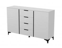 Брента - Комод - 4 ящика, 2 двери - белый