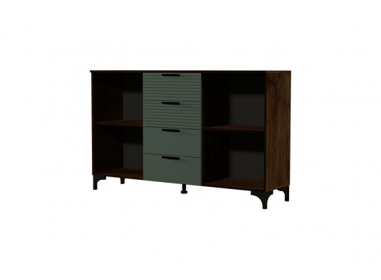 Брента - Комод - 4 ящика, 2 двери - оливковый в Каменске-Уральском