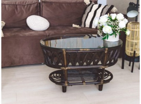 Стол "Копакобама" 2256K (коф. овал. со стеклом)