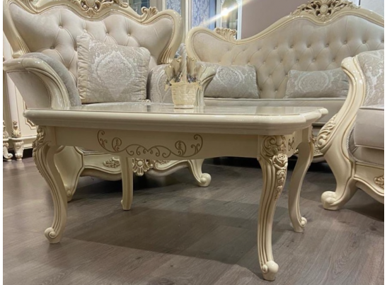 Стол журнальный прямоугольный "Джоконда" крем глянец