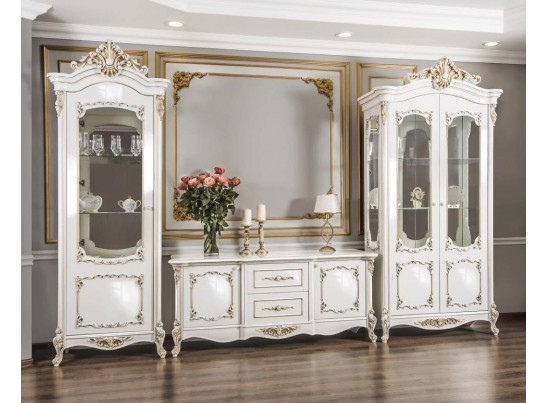 Витрина ФЛОРЕНЦИЯ 1ств. белый глянец