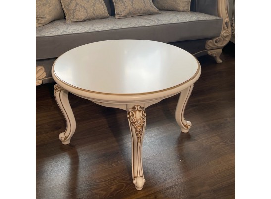 Стол журнальный круглый НАТАЛИ, белый глянец